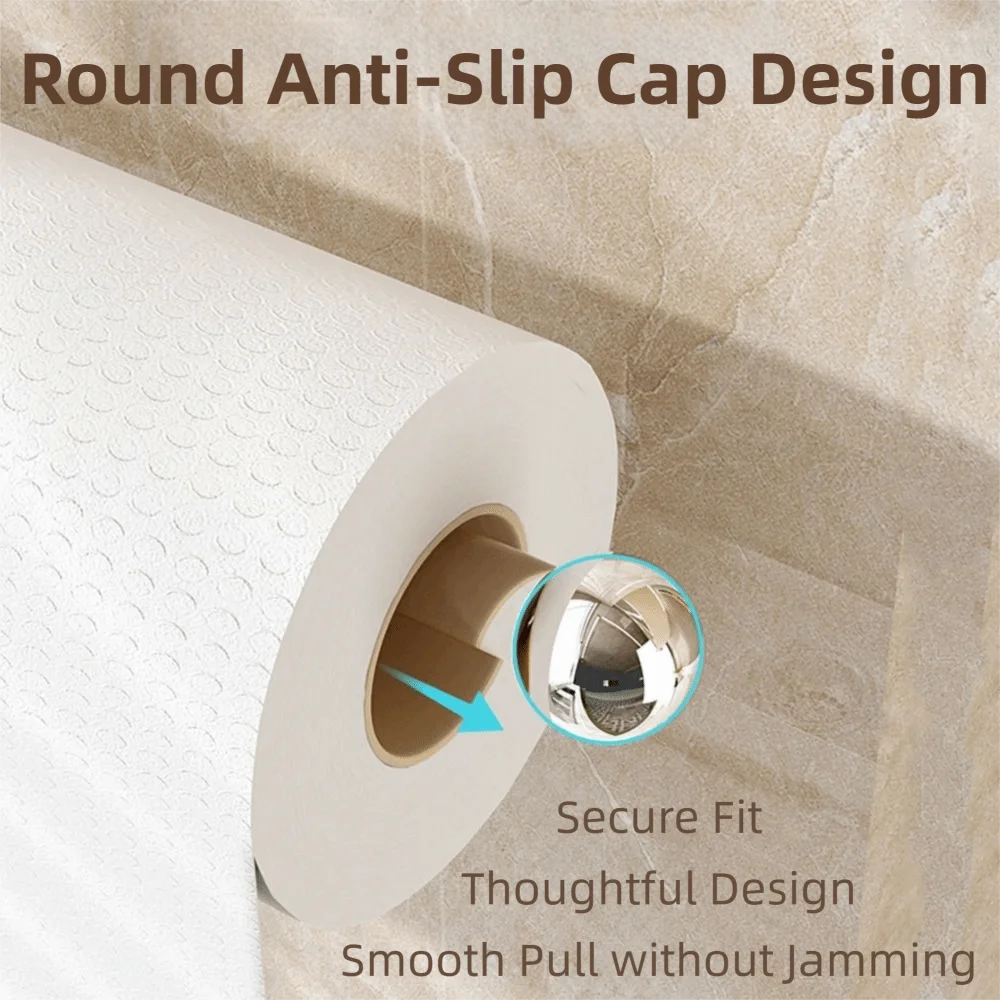Suction Cup Paper Towel Holder Wall-Mounted Reusable Wall Mounted Roll Holder Space Saving Waterproof No Drilling Tissue Holder