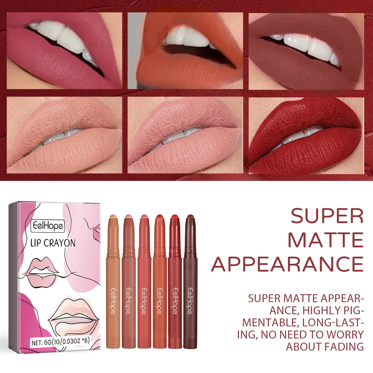 Blushimmer waterproof matte lip liner contours lips with soft, blendable texture for long-lasting, precise lip definition.