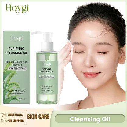 Blushimmer facial makeup removal oil with soothing, purifying formula for shrinking pores and removing blackheads, refreshing skin.