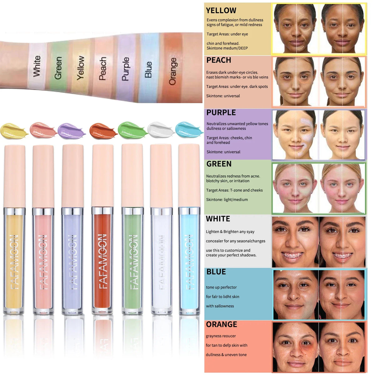Blushimmer liquid concealer in dark shade for face contour and dark circle coverage, with a smooth, natural finish.
