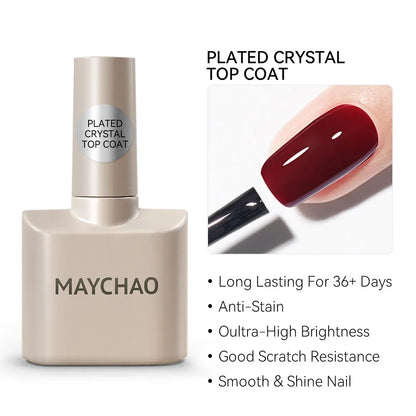 Blushimmer MAYCHAO 12ml jelly gel nail polish semi-permanent top coat for UV and LED gel nails, long-lasting manicure finish