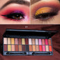 Blushimmer matte shimmer eyeshadow palette with 28 waterproof long-lasting colors and a dual-ended makeup brush.