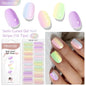 Blushimmer Harunouta 16-strip gradient red marble gel nail strips with gold lines, designed for DIY gel polish application on nails.