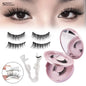 Blushimmer magnetic false eyelashes set with 3D mink lashes, reusable natural long synthetic eyelashes and makeup tweezers.