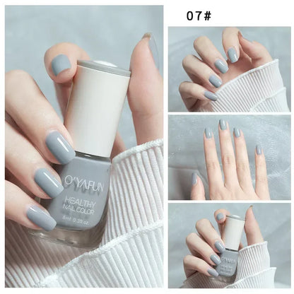 Blushimmer 8ml matte waterproof nail polish with glitter sequins, quick-dry, no-bake formula, suitable for nail art without a lamp
