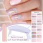 Blushimmer Harunouta 4-piece set of gradient jelly semi-cured gel nail strips with nude pink waterproof stickers and nail lamp.