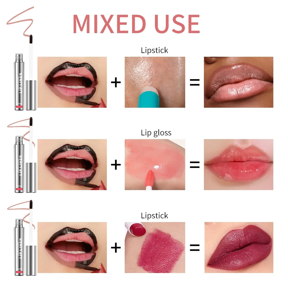 Blushimmer 4PCS highly pigmented lip liner set with matte finish, waterproof and transfer-proof, for long-lasting lip color.