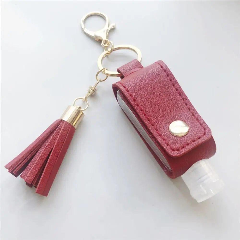 Universal Leakproof Hand Sanitizer Bottle Portable Keychain Hand Sanitizer Holder Leather Empty Travel Bottle