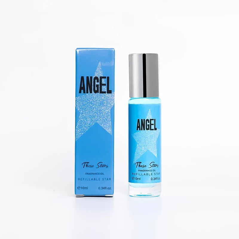 Blushimmer Angel Star perfume bottle featuring elegant design, with a sleek, star-themed glass container for women’s floral and fresh scent