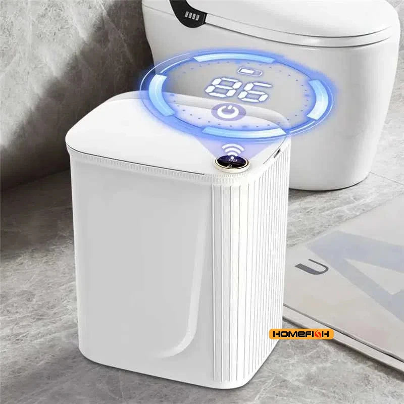 Smart Sensor Trash Can - Auto Wastebin with Screen & Type-C Charging, Suitable for Toilet/Kitchen/Bathroom, Smart Home Wastebask