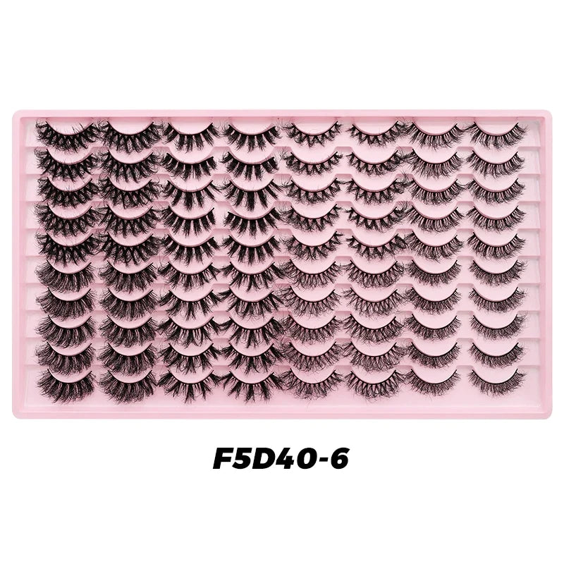 Blushimmer DINGSEN 40 pairs faux mink volume strip eyelashes set with soft, natural-looking false eyelash extensions.