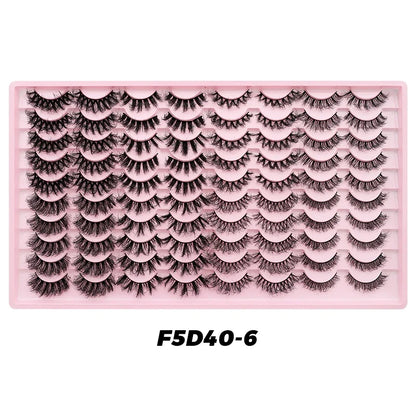 Blushimmer DINGSEN 40 pairs faux mink volume strip eyelashes set with soft, natural-looking false eyelash extensions.