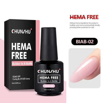 CHUNSHU Hema FREE Construction UV Gel 18ml Builder Nail Gel In A Bottle Semi Permanent Thick Rubber Base Gel Extension Nails Art
