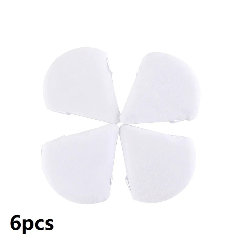 Set of reusable triangle velvet powder puffs in various sizes from Blushimmer, ideal for face, eye makeup, and blending.