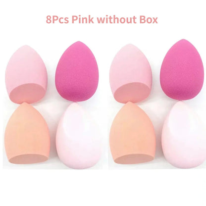Set of 1, 4, or 8 Blushimmer makeup sponge blenders, soft cosmetic foundation and powder applicators for flawless beauty application
