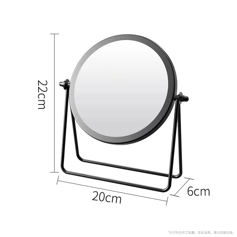 Blushimmer 360-degree rotate iron desktop makeup mirror with textured design and stylish, creative iron frame for ladies.