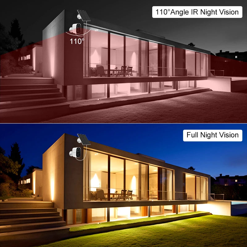 Vstarcam 2K Solar Security Cameras Wireless Outdoor Battery Powered Security Camera PIR Motion Alarm Cloud Storage Two Way Audio