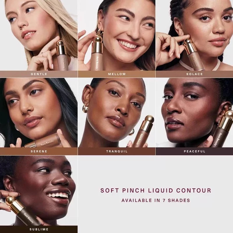 Rare Beauty 3D Face Contour Bronze Shade Bar Smooth Lasting Natural Contour Stick Concealer Moisturizer Glossy Lipstick Makeup