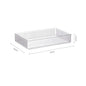 Transparent Blushimmer plastic desk storage box with compartments for jewelry, makeup, and small items, ideal for organization.