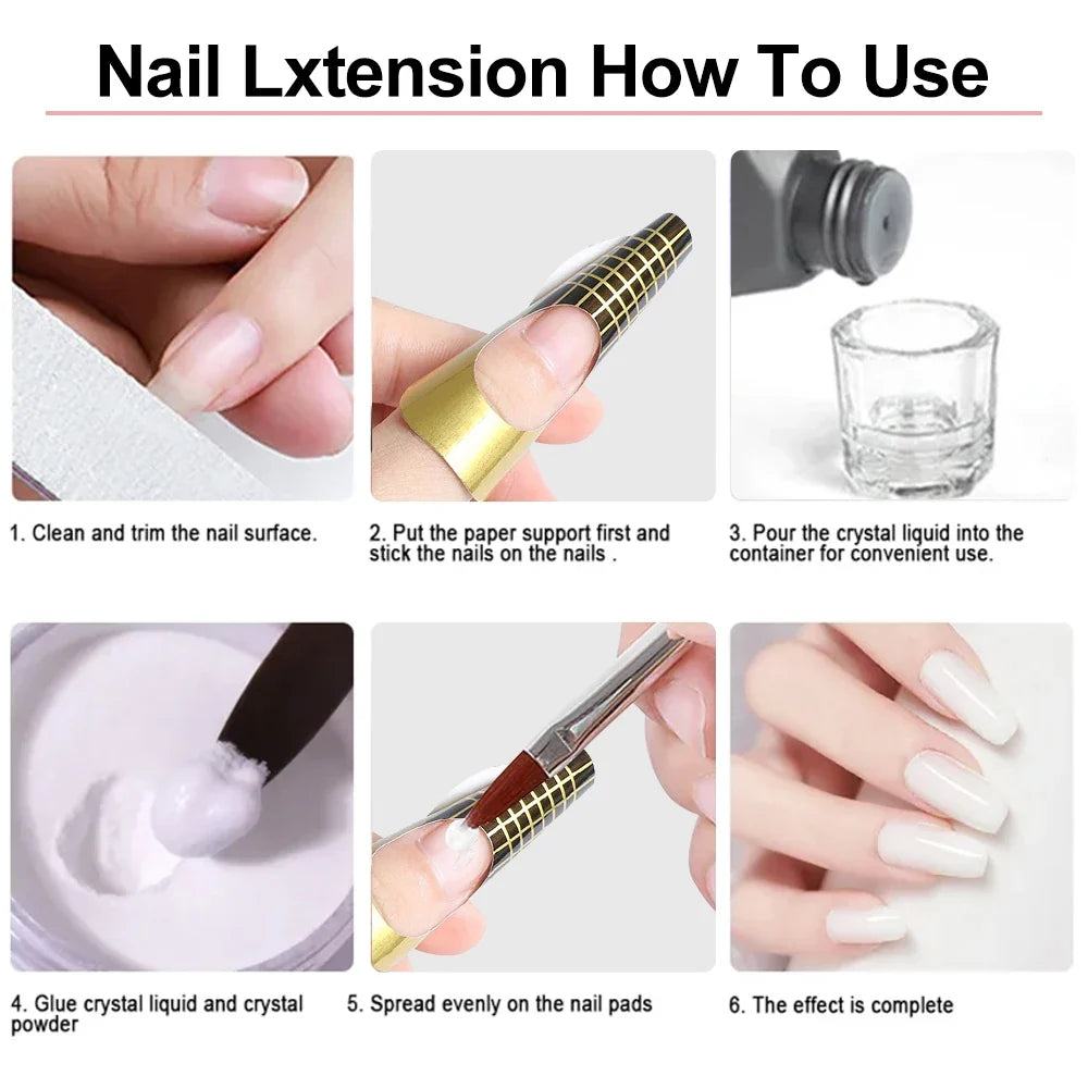 Nail Kit Set Acrylic Powder Monomer Acrylic Liquid For Nail Extension Professional Gel Manicure Set False Nails Art Tools Set *&