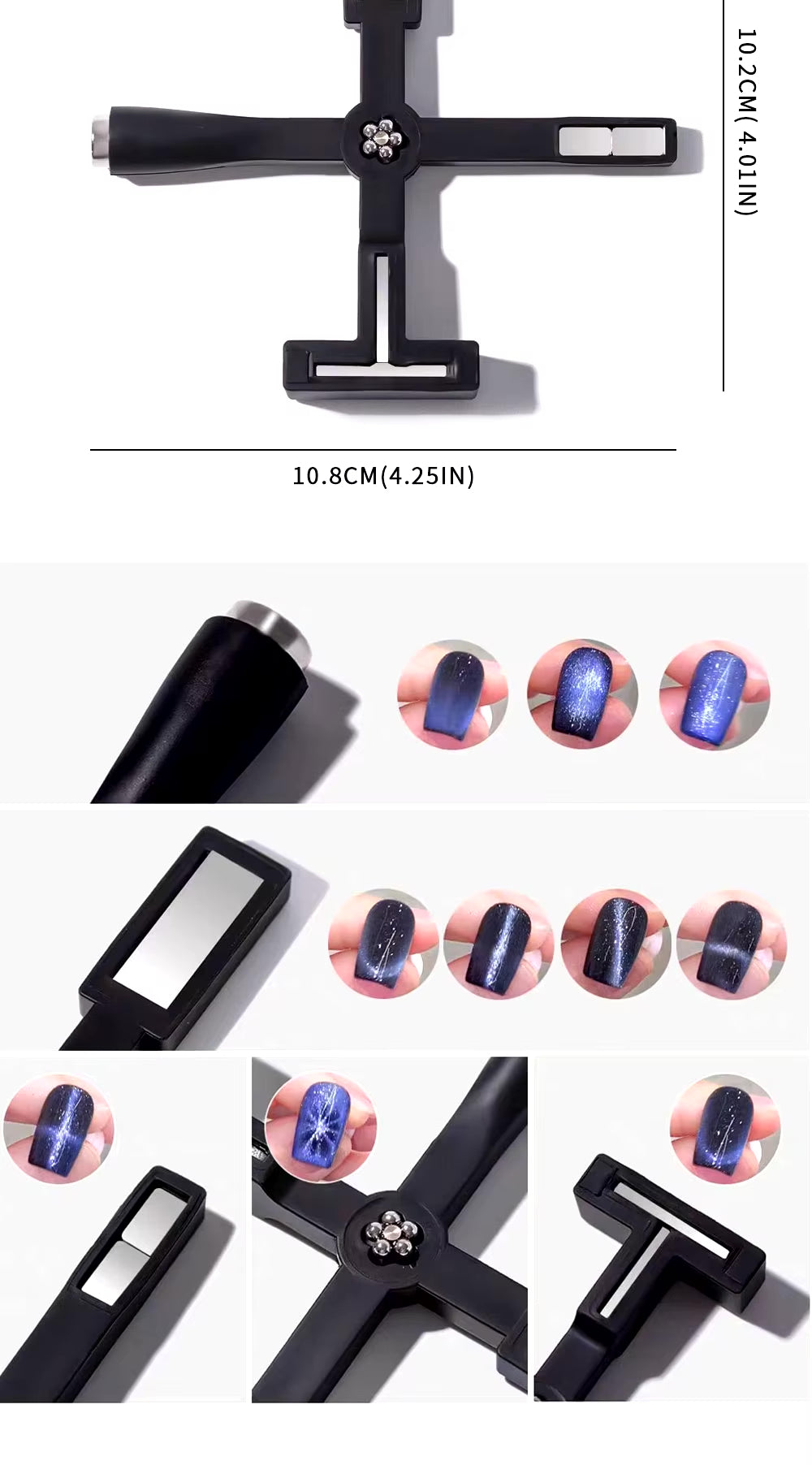Set of 25 KVADRO Nail Art Cat Eye Design Magnets for creating magnetic nail art effects.