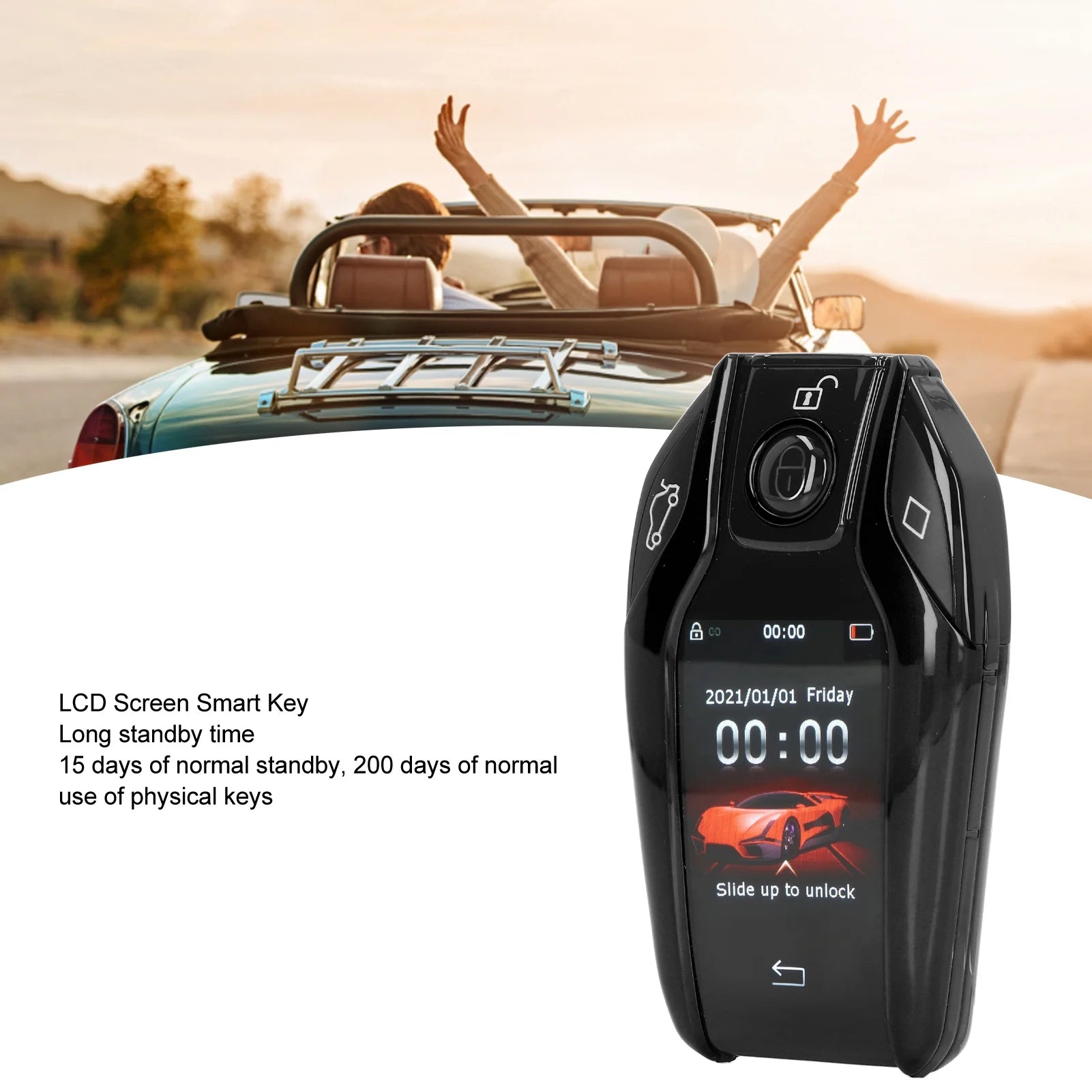 Car Smart Key, Universal TK800+ LCD Touch Screen Smart Key Remote Keyless Entry for All Start Stop Engine Button Models