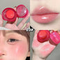 Canned Jelly Mirror Lipstick Peach Pink Lip Cheek Dual-use Cream Solid Lip Gloss Lasting Moisturizing Rouge Blush Korean Makeup