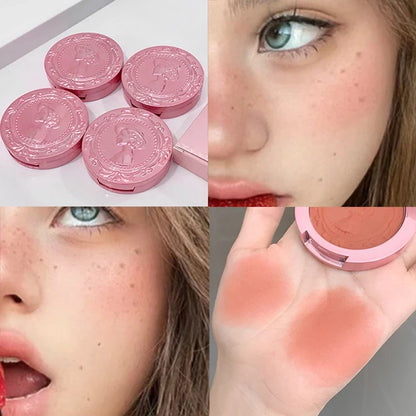 Blushimmer three-dimensional relief blush in natural blush color with a delicate, low-saturation cream formula for a tender, subtle glow.