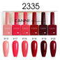 Blushimmer 6-piece 9ml CANNI nail gel polish kit with jade, nude, pink shades, HEMA-free, ideal for natural French nail designs.