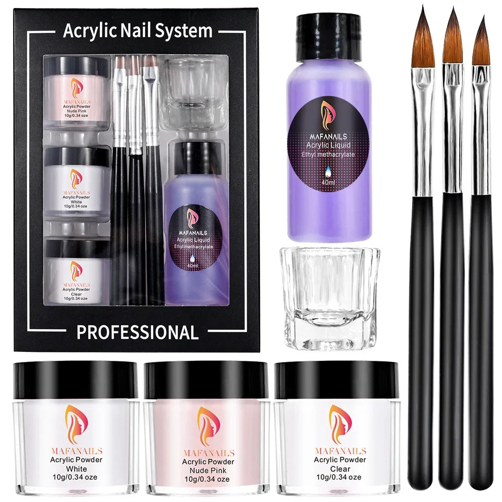 Nail Kit Set Acrylic Powder Monomer Acrylic Liquid For Nail Extension Professional Gel Manicure Set False Nails Art Tools Set *&