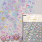 Colorful Cat's Eye 5D gradient European love heart gem nail art stickers by Blushimmer featuring geometric wing crystals for manicure decoration.