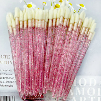 Wholesale disposable lip brushes by Blushimmer, 50 or 1000 pcs, perfect for lipstick and gloss application, makeup applicator tools