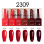 Blushimmer 6-pack 9ml CANNI HEMA free nail gel polish set with vibrant semi-permanent colors for UV and LED gel nails.
