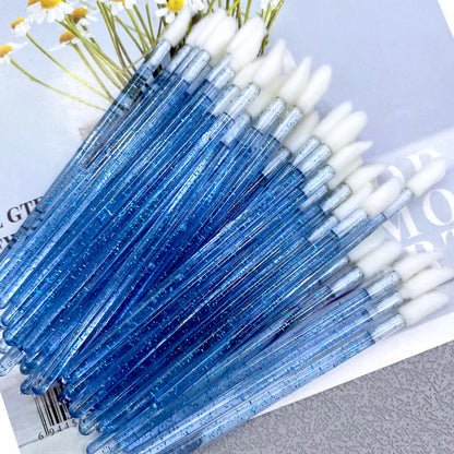 Box of 50 or 1000 disposable lip brushes from Blushimmer, ideal for lipstick and gloss application, makeup tools for women.