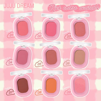 Blushimmer monochrome flower mist blush powder in natural pink with matte finish and subtle floral design.