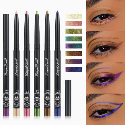 Blushimmer Glitter Aurora Eyeliner Pen with multi-chrome metallic finish in green and purple for vibrant eye makeup.