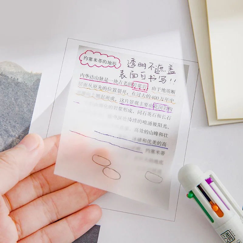 School Office Supplies: Transparent Waterproof Sticky Notes