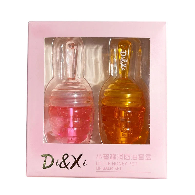 Blushimmer Kleines Honeypot Lippenöl with water-based hydration and subtle lip pattern, moisturizing Dudu Lips balm in a small jar