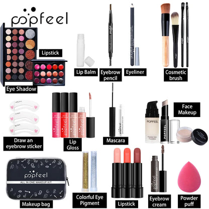 POPFEEL Complete Holiday Makeup Gift Set – Perfect Surprise for Friends and Family, Easy to Use for a Stunning Transformation.