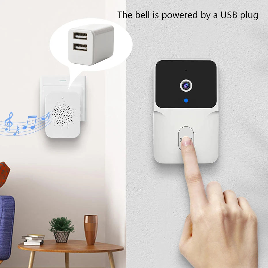 Tuya APP Free Cloud Storage WiFi Doorbell Low Consumption  Visual DoorViewer Door Entry Welcome Chime Peephole Viewer