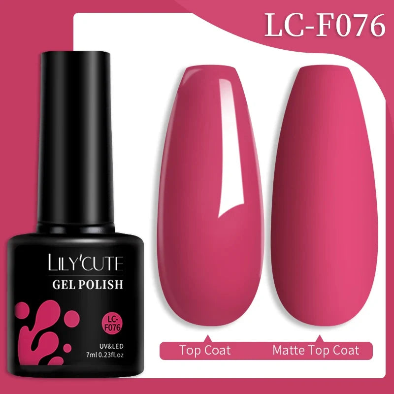 LILYCUTE 7ML colorful gel nail polish set with 129 shades, long-lasting UV gel varnish for manicure and nail art by Blushimmer