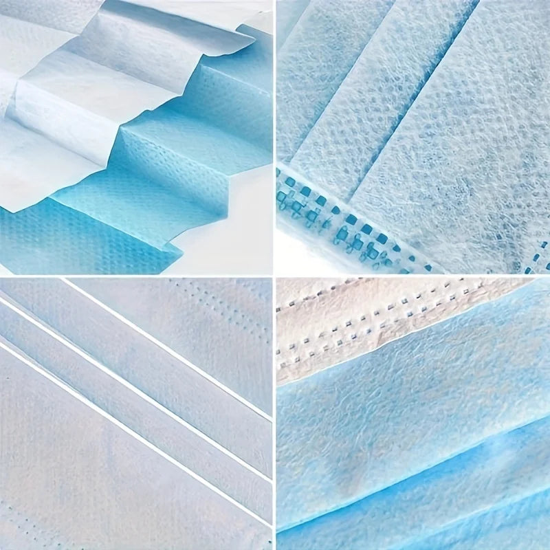 200Pcs Thickened Blue Disposable Protective Masks - 3-Layer Breathable and Comfortable, Adjustable Ear Loops and Snugly Fitting Nose Pads - 200/100/50/10 Pieces Cheap for Home Use, Can Be Purchased in Bulk, Perfect for