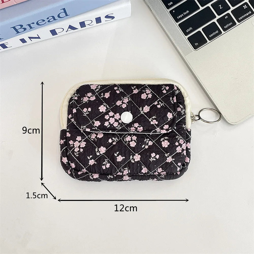 Blushimmer cute cartoon small travel cosmetic bag with lipstick, earphone, and card compartments, ideal for makeup and accessories.
