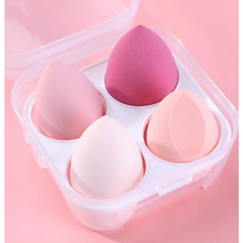 Set of 1, 4, or 8 Blushimmer makeup sponge blenders, soft foundation and powder beauty eggs for flawless makeup application.