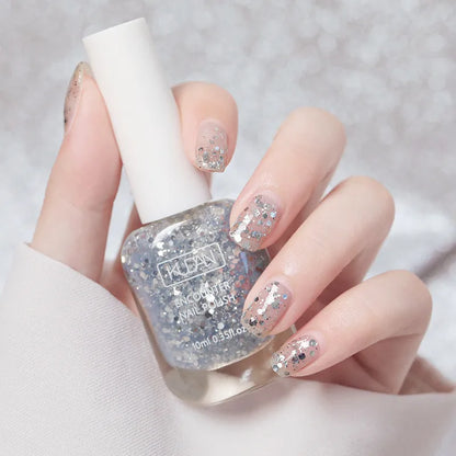 Blushimmer 10ml water-based nail polish in a semi-permanent, quick-dry, tearable formula, available in 40 fashionable colors.