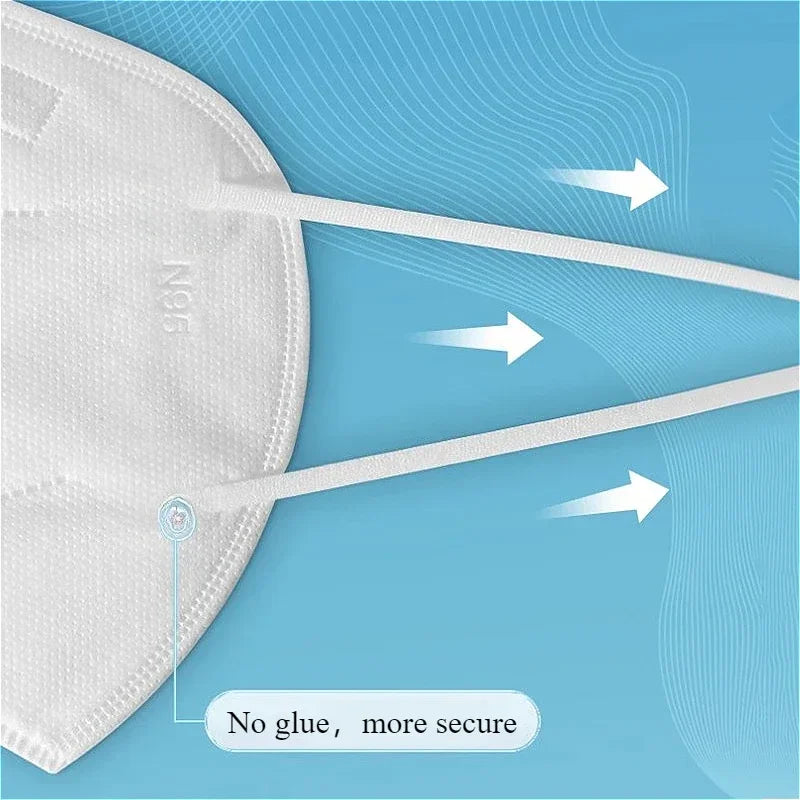 10pcs N95 Face Masks Disposable Protective Mask Anti Dust Mask Health Protective Dust and Droplet Prevention Breathable Design