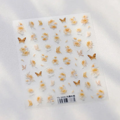 Blushimmer Jelly Butterfly 5D nail art sticker with rhinestones and shiny insect design for DIY manicure decoration