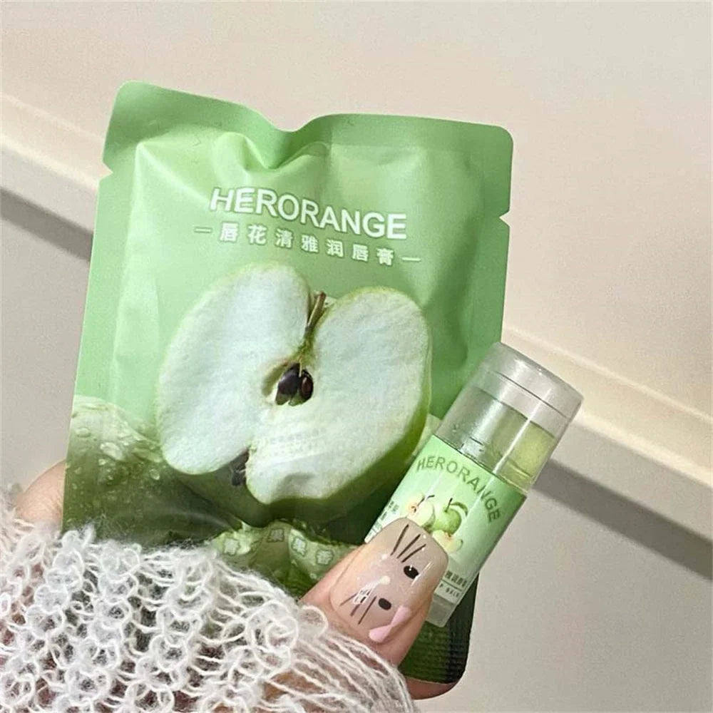 Blushimmer transparent coconut lip balm with moisturizing jelly texture, showing a glossy finish and fine line-fading properties.