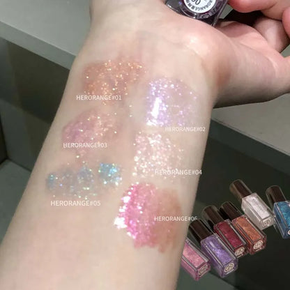 Blue mermaid color lip gloss by Blushimmer with pearlescent shine, diamond sparkle, and waterproof formula for glittery lips.