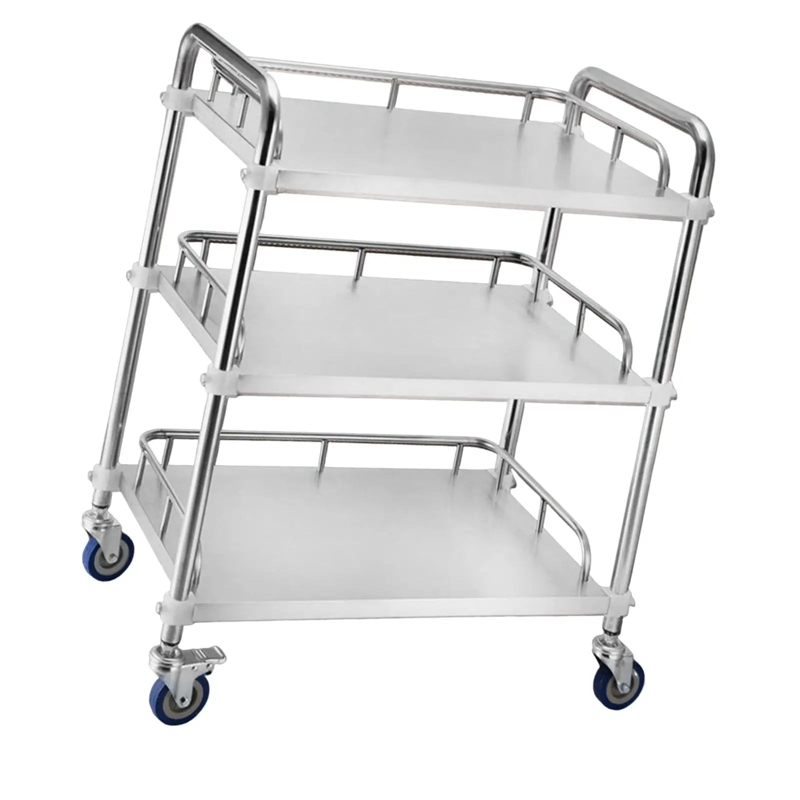 Mobile Lab Utility Cart with 4 Brake Casters Kitchen Trolley Multifunctional